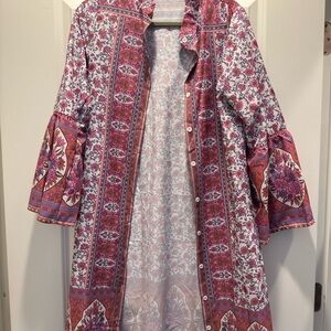 Floral Bohemian Dress with Bell Sleeves